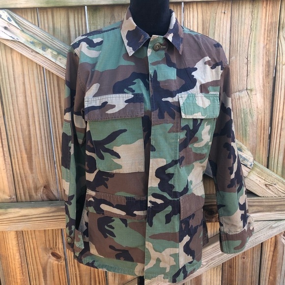 Authentic Military Hot Weather Woodland Camouflage Combat Coat Shirt Jacket - Picture 2 of 6